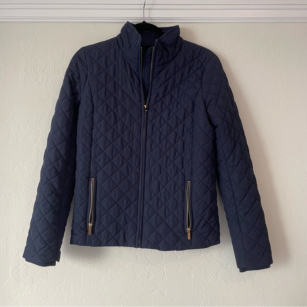 Jcrew navy Quilted zip jacket